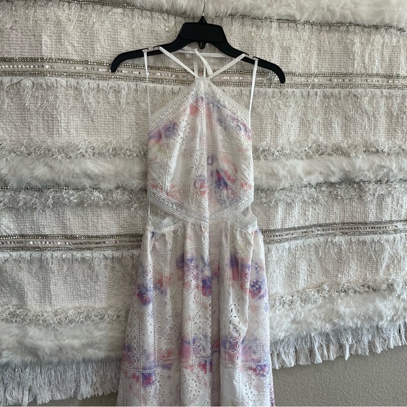 Gianni Bini Delaney Embroidered Eyelet Halter Tie Dye Dress - Picture 9 of 14